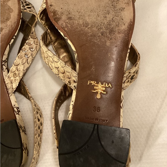 Prada Studded Snakeskin Sandals - Picture 11 of 11